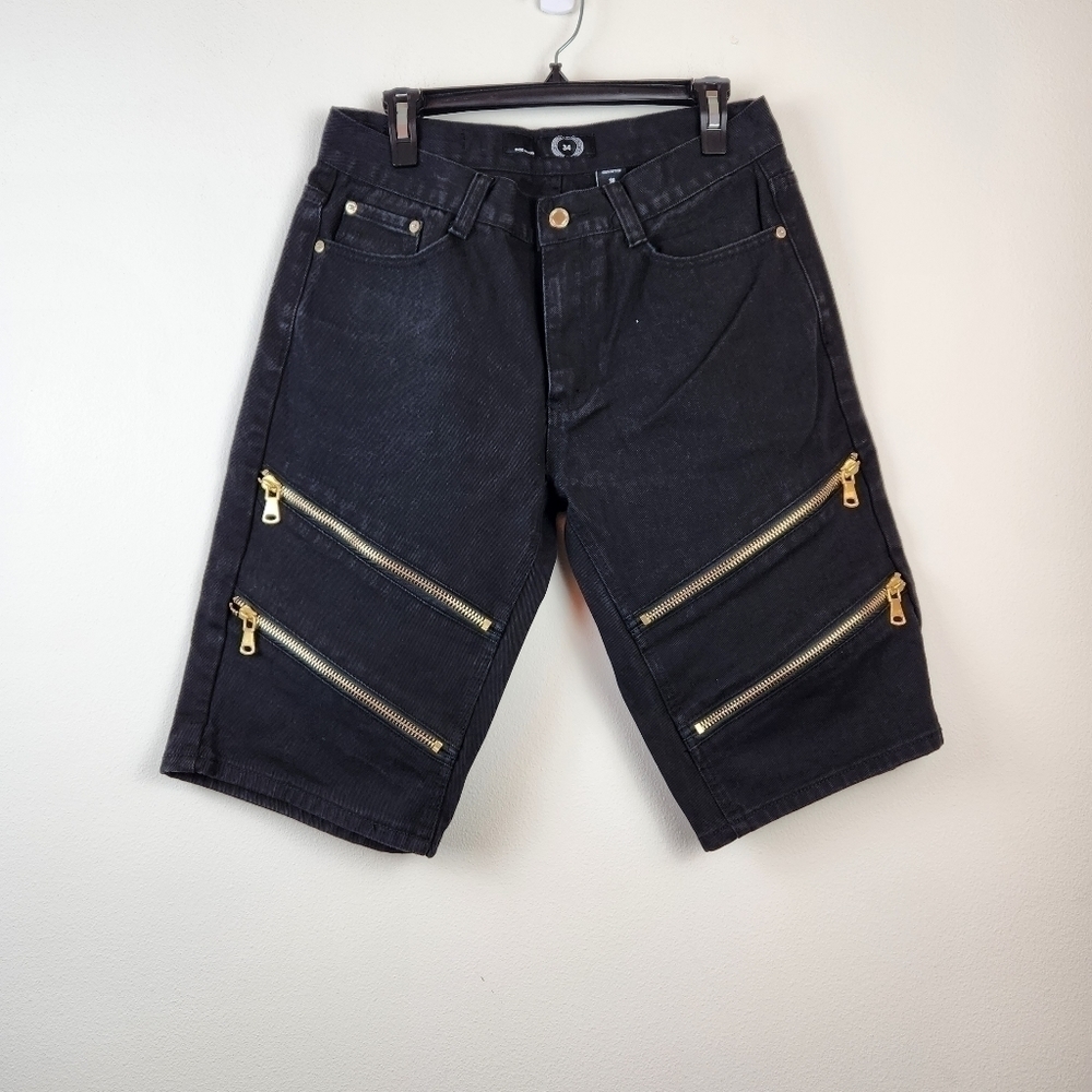 Men's black Denim Zipper detail Shorts Size 34
